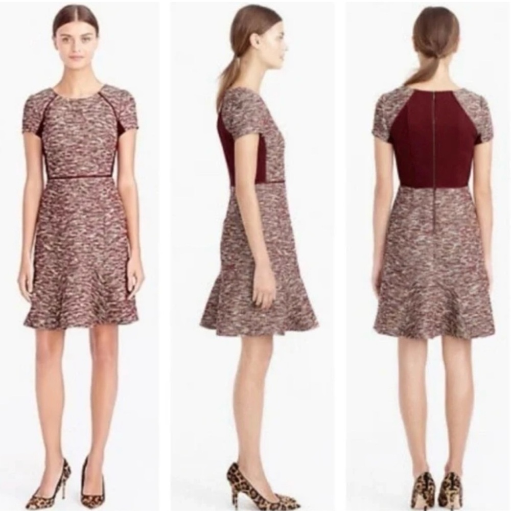 J.Crew Tweed Metallic Short Sleeve Dress Size 10
